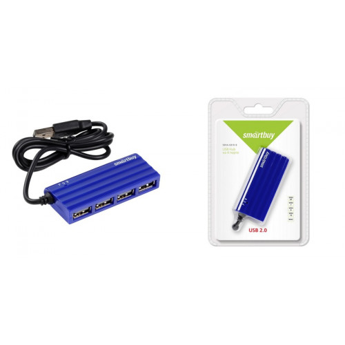 USB - Xaб Smartbuy 4 порта голубой (SBHA-6810-B)