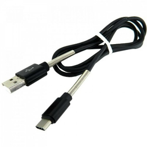 Дата-кабель WALKER C720, USB - Type-C, с пружинками (2.4А), черный