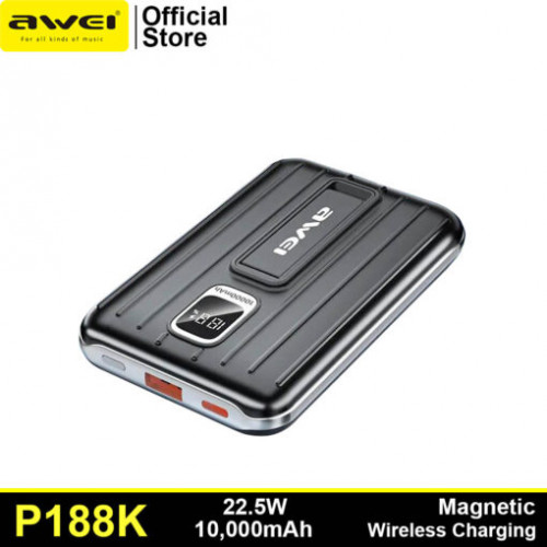Внешний аккумулятор AWEI P188K(MagSafe) 10000 mah (22.5w+LED)