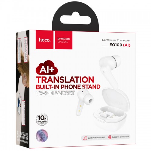 Наушники TWS HOCO EQ100(AI) Smart White (BT5.4)