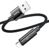 Кабель HOCO U125 USB - iphone, 5A,1.2м, Black (LEDdisplay)