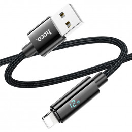 Кабель HOCO U125 USB - iphone, 5A,1.2м, Black (LEDdisplay)