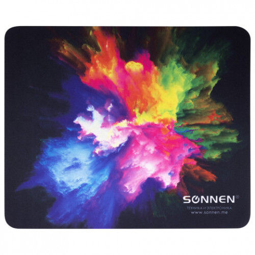 Коврик для мыши SONNEN "EXPLOSIVE", резина + ткань, 220х180х3 мм