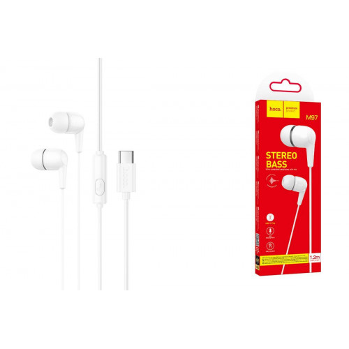 Наушники HOCO M97 с микрофоном (Type-C), цвет белый
