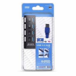 USB - Xaб 3.0 Smartbuy 4 порта Black (SBHA-7304-B)