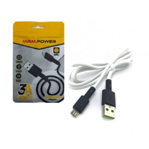 Кабель MRM MR88i for MicroUSB 3A 1,2m white (B4643) силикон