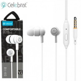 Наушники Celebrat V1 с микрофоном, White