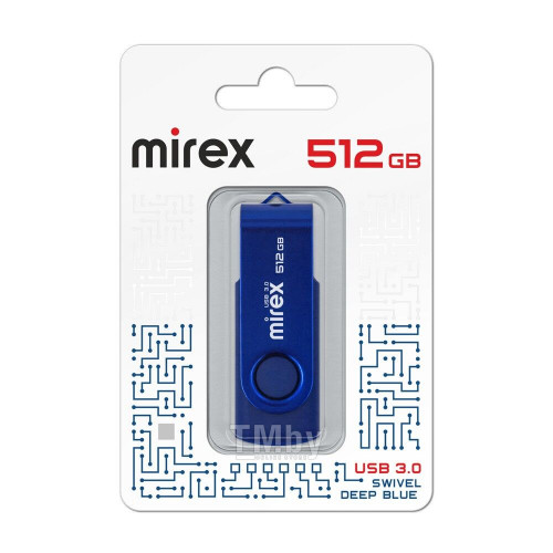 USB 3.0 флэш-накопитель 512 ГБ Mirex SWIVEL DEEP BLUE 512GB (ecopack)