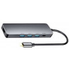 Док-станция Type-C Gembird UHB-D1, 5в1: 3хUSB3.1, Type-C PD100W, HDMI, кабель 17см, алюминий