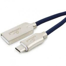 Кабель USB 2.0 Cablexpert CC-P-mUSB02W-1.8M, AM/microB, серия Platinum, длина 1.8м, белый, нейлоновая оплетка, блистер