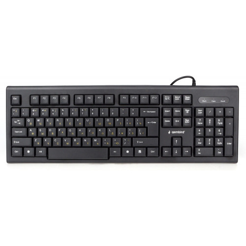 Проводная клавиатура Gembird KB-8354U-BL, полноразмерная, 104кл, 1.5м, черная
