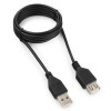 Кабель-удлинитель USB2.0 Гарнизон GCC-USB2-AMAF-1.8M, AM/AF, медь, 1.8м, черн, пакет
