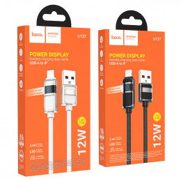Кабель HOCO U137 USB - iphone, 5A,1.2м, Black (LEDdisplay)
