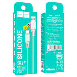 Кабель HOCO X101 USB - Type-C, 3A, 1м, (Силиконовый), gray