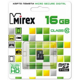 Карта памяти Card Micro 32Gb UHS-I Class 10 Mirex без адаптера 13612-MCSUHS32