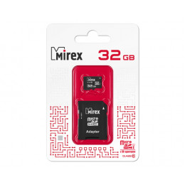 Карта памяти Card Micro 32Gb UHS-I Class 10 Mirex c адаптером 13613-ADSUHS32