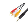 Кабель 3,5 jack - 3xRCA (3 метр) (AV16 - A2874) хор золот контакт