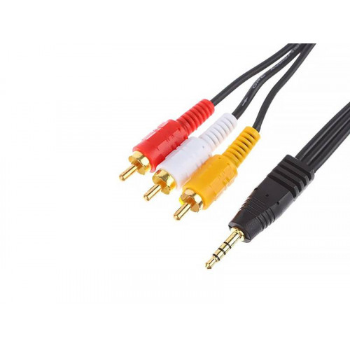 Кабель 3,5 jack - 3xRCA (3 метр) (AV16 - A2874) хор золот контакт