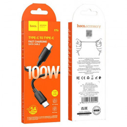 Кабель HOCO X96 Type-C(m) to Type-C(m) , черный (1.0м, 100W)(нейлон)