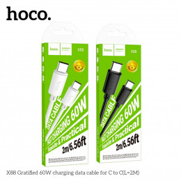 Кабель HOCO X88 Type-C(m) to Type-C(m) , белый (2.0м, 60W)