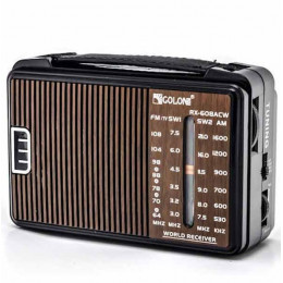 Радио портативное DEESPI RE-18 черный+дерево (антенна, 220V, бат. D20*2)