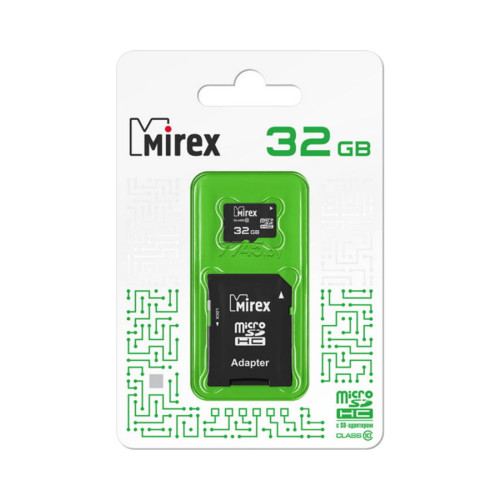 Карта памяти microSDHC с адаптером MIREX 32GB (class 10) 13613-AD10SD32