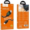 Кабель HOCO U146 Type-C - Type-C, 60W,1,2м,(RGB) Black