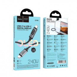 Кабель HOCO U148Type-C - Type-C, 5A, 240W 1.2м, Black (LEDdisplay)