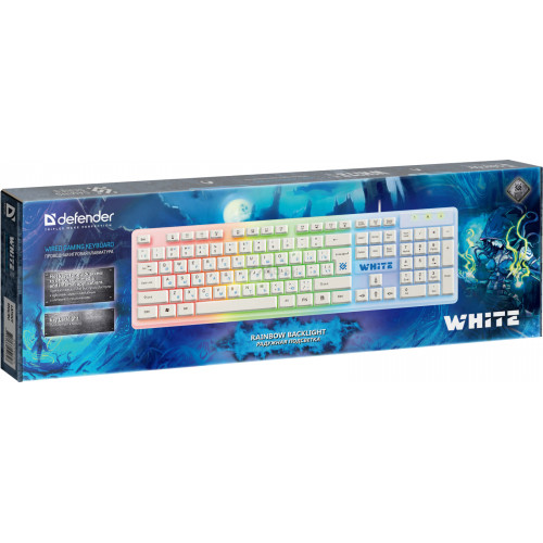 Клав-ра Defender GK-172 игровая проводная USB 1.5м, white