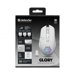 Беспроводная игровая мышь Defender Glory GM-514 белый,LED,7D,400 мАч,3200dpi (Страна происхождения Китай) Артикул 52513