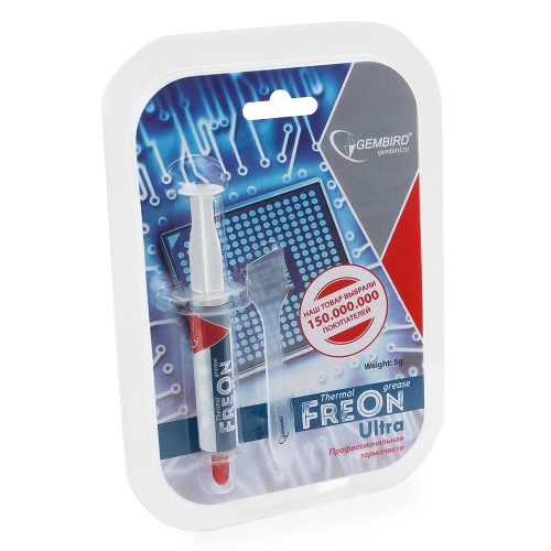 Термопаста Gembird FreOn Ultra GF-21-5 для радиаторов, 5 г, шприц