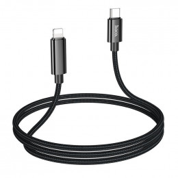Кабель HOCO U125 Type-C - Lighting,1.2м, Black (LEDdisplay)