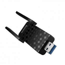 Адаптер беспроводной WI-FI HOCO HI34 2.4G/5G 600Мбит USB с антенной черный