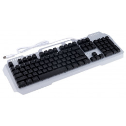 Клавиатура игровая проводная Gembird KB-G710M-S, 104кл, 12Fn, MultiRainbow, метал.корпус, 19кл anti-ghosting, 1.5м, серебристый/черный