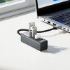 Переходник хаб HOCO HB1C 4in1 adapter (Type-c to USB3.0*4) metal gray