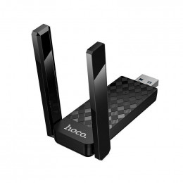 Адаптер беспроводной WI-FI HOCO HI34 2.4G/5G 600Мбит USB с антенной черный