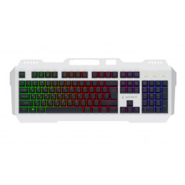 Клавиатура игровая проводная Gembird KB-G710M-S, 104кл, 12Fn, MultiRainbow, метал.корпус, 19кл anti-ghosting, 1.5м, серебристый/черный