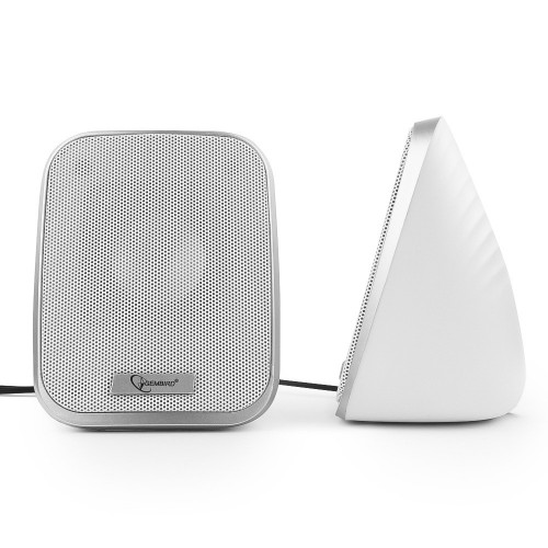 Акустич. система 2.0 Gembird SPK-100-W, 6Вт, пластик, рег.громкости, белый