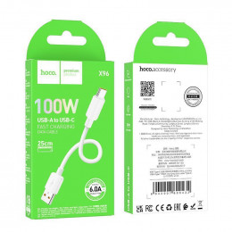 Кабель HOCO X96 USB - Type-C(m) , белый (0,25м, 100W)