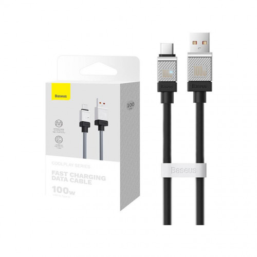 Кабель Baseus CoolPlay Series Fast Charging USB to Type-C 100W 1м черный