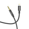 Кабель HOCO UPA19 AUX, Jack 3,5mm(m) - Lightning(m) , 1м,Black