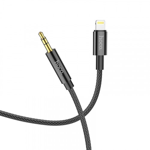 Кабель HOCO UPA19 AUX, Jack 3,5mm(m) - Lightning(m) , 1м,Black