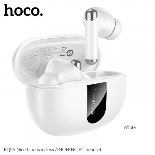 Наушники TWS HOCO EQ26 ANC+ENC ( с шумоподавлением) white (BT5.4)