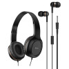 Наушники полноразмерные HOCO W24 с микрофоном + наушники внутрикан, black-gold