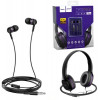 Наушники полноразмерные HOCO W24 с микрофоном + наушники внутрикан, black-purple