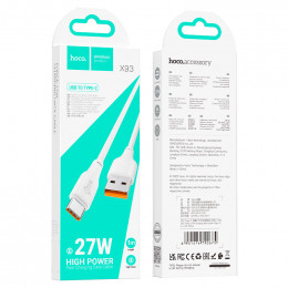 Кабель HOCO X93 USB(m) to Type-C(m) , белый (1.0м, 27W) 1/31