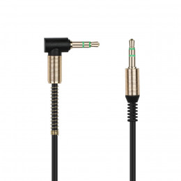 AUX кабель 3.5-3.5 мм (M-M), 1 м, нейлоновая оплетка, черный, Smartbuy