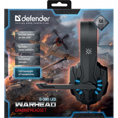 Игровая гарнитура Defender Warhead G-390 LED