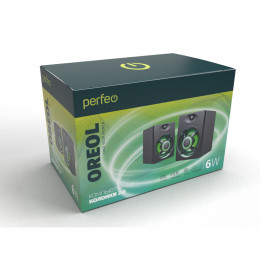 Perfeo «OREOL», колонки 2.0, мощность 2х3 Вт, USB, чёрные, Game Design, LED подсветка 7 цветов