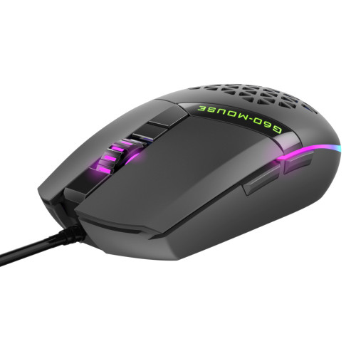 Perfeo «RANDOM», оптическая 6 кнопок, DPI 1200 - 3200, USB, чёрная, GAME DESIGN, 7 цветов подсветка
